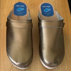 Cape Clogs Metallic Bronze Leather Clogs - Women